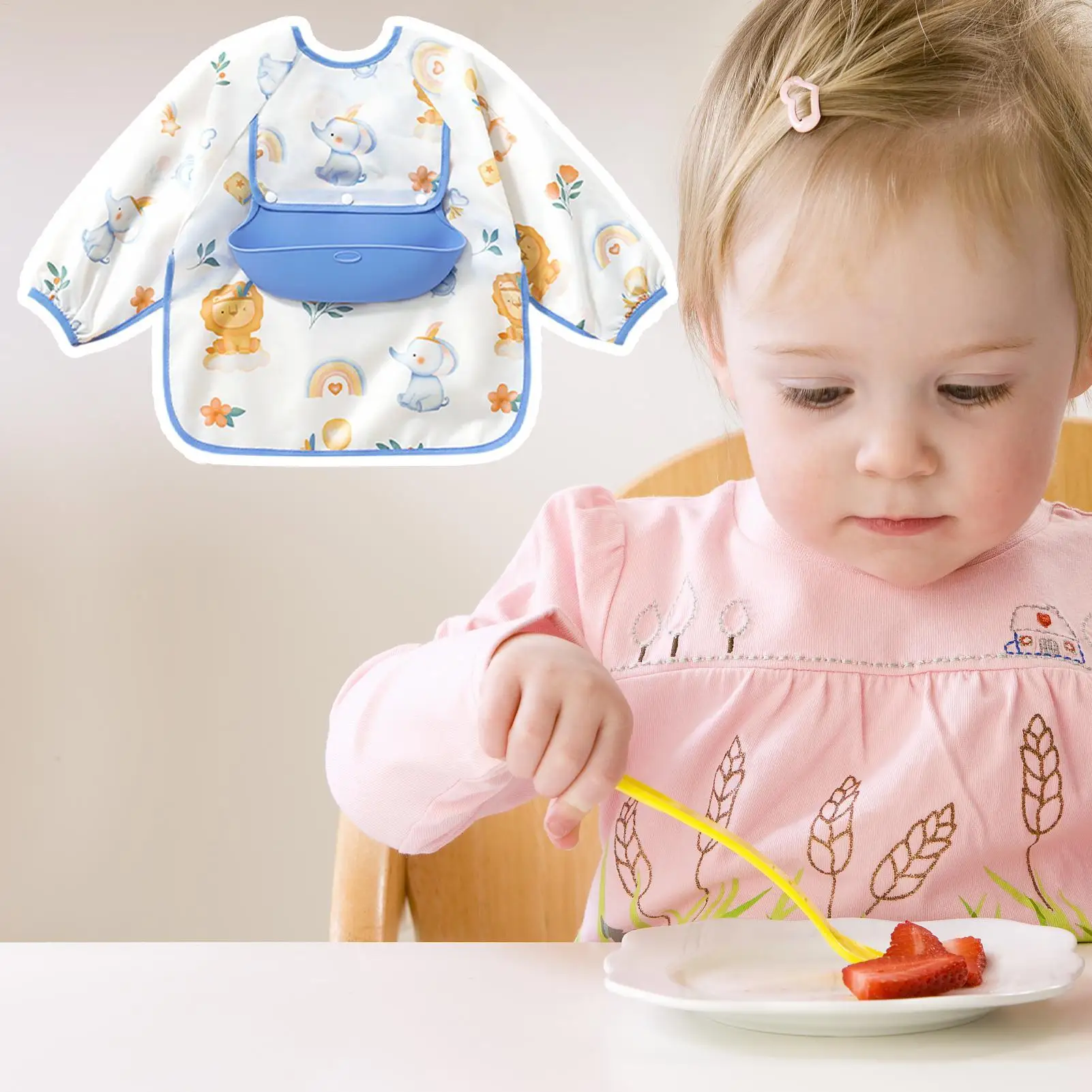 

Baby Smock For Eating Toddler Waterproof Feeding Baby Bib Soft Cloths Smock Overalls For Sensitive Skin Daily Mealtime Living