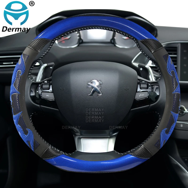 for Peugeot 308 2014~2020 II T9 308 SW CC Car Steering Wheel Cover Silica Gel PU Leather Non-slip Massage Auto Accessories