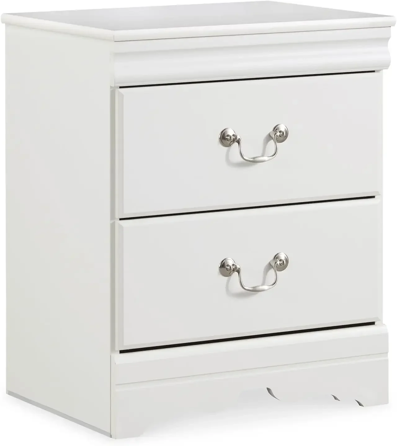 Traditional Children'S White Nightstand With Two Drawers Standing 24 41 Inches