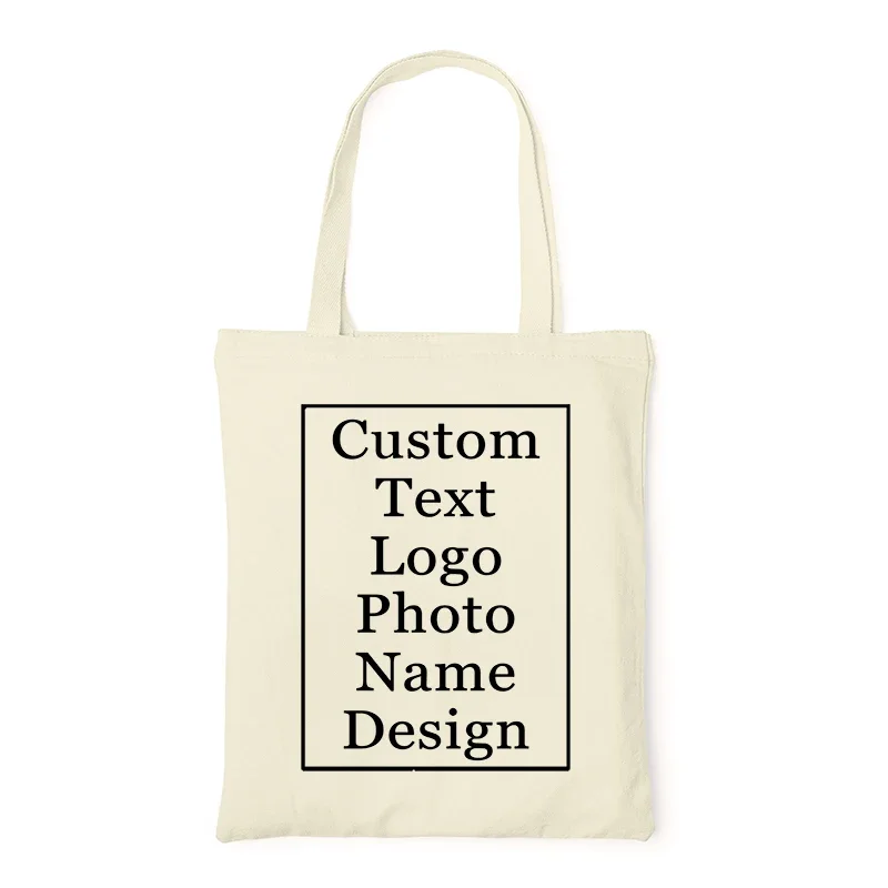 Customized Canvas Bags Shopper Shoulder Bag Big Women Designer Handbags Shopping Tote Casual Woman Grocery Customizable Fabric