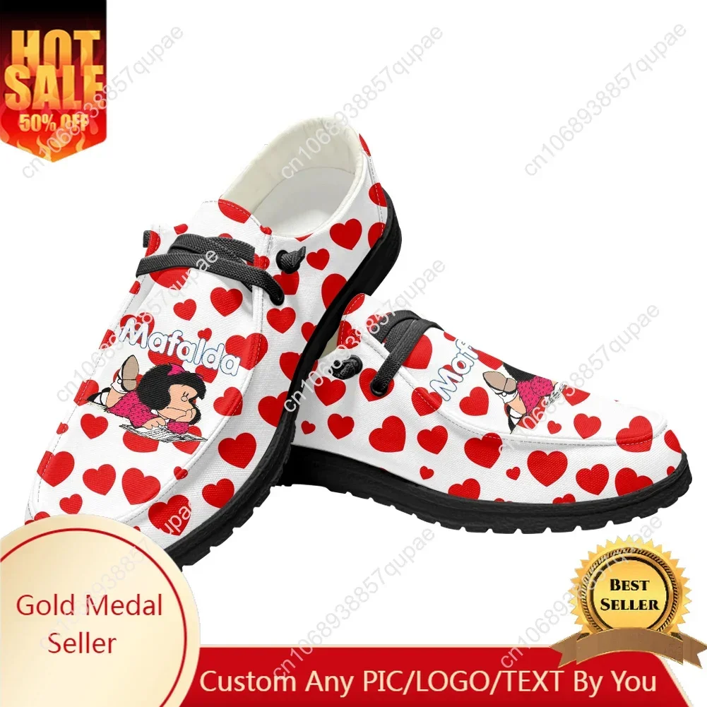 Mafalda Casual Shoes Anime Cartoon Cute Flat Shoe Men Woman Breathable Outdoor Lightweight Footwear Couple Custom Made Shoe