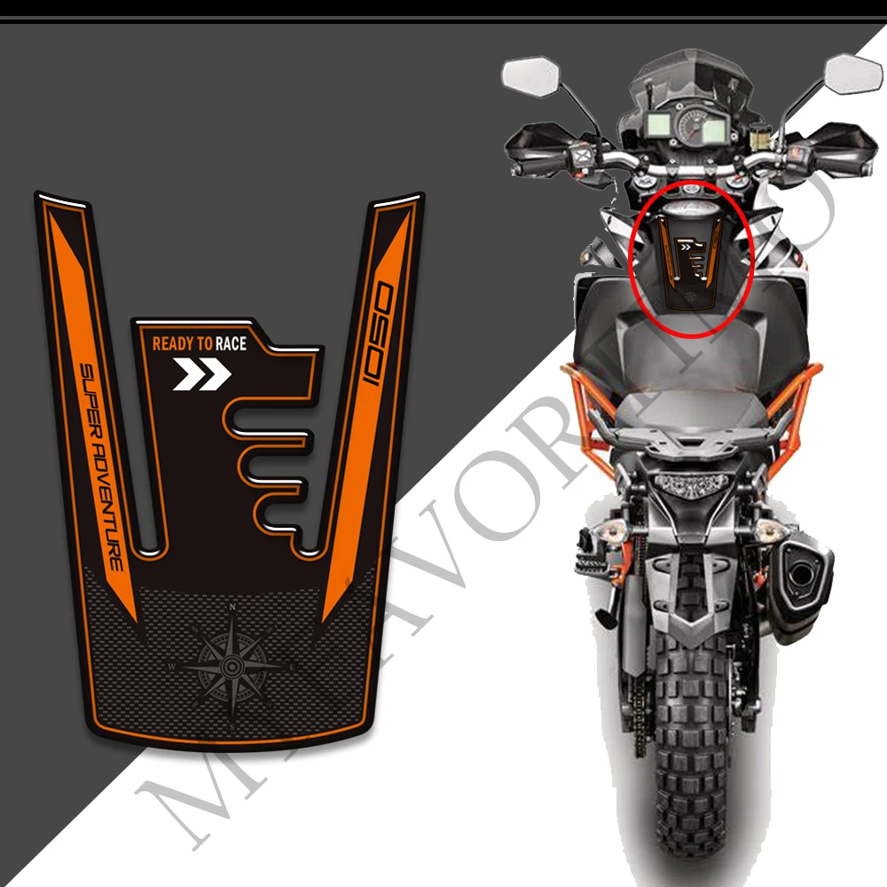 

For 1050 S R Super Adventure ADV Motorcycle 3D Stickers Decals Tank Pad Side Grips Gas Fuel Oil Kit Knee Protection