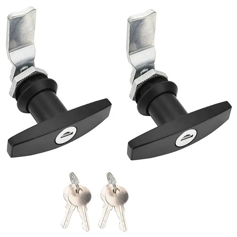 ABYA T-Handle Door Lock Truck Cap Locking with 2 Keys for Most of Truck Cap Toppers Tops Black