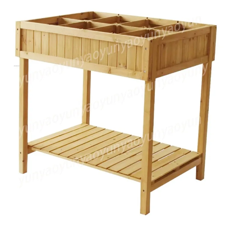 Elevated Wooden Planter Box with Legs Raised Garden Bed for Herbs Vegetables Outdoor Backyard Planting Bed
