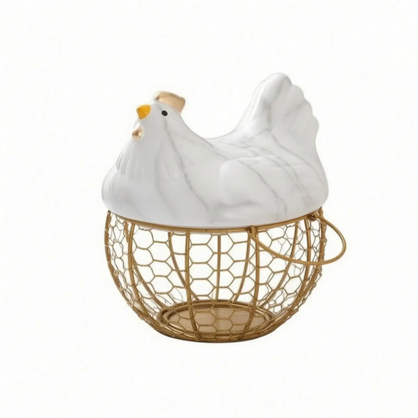 Versatile Decorative Storage Basket with Handles for Kitchen Countertop Farmhouse Egg and Veggie Organizer