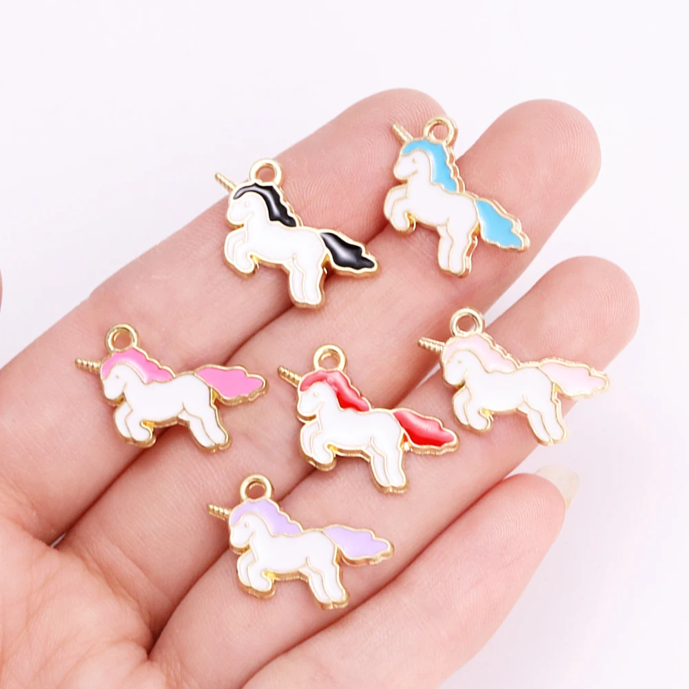10pcs 21*17mm Emaille Charms schöne bunte Einhorn Anhänger für Schmuck machen DIY Ohrringe Halskette Accessoires Ergebnisse