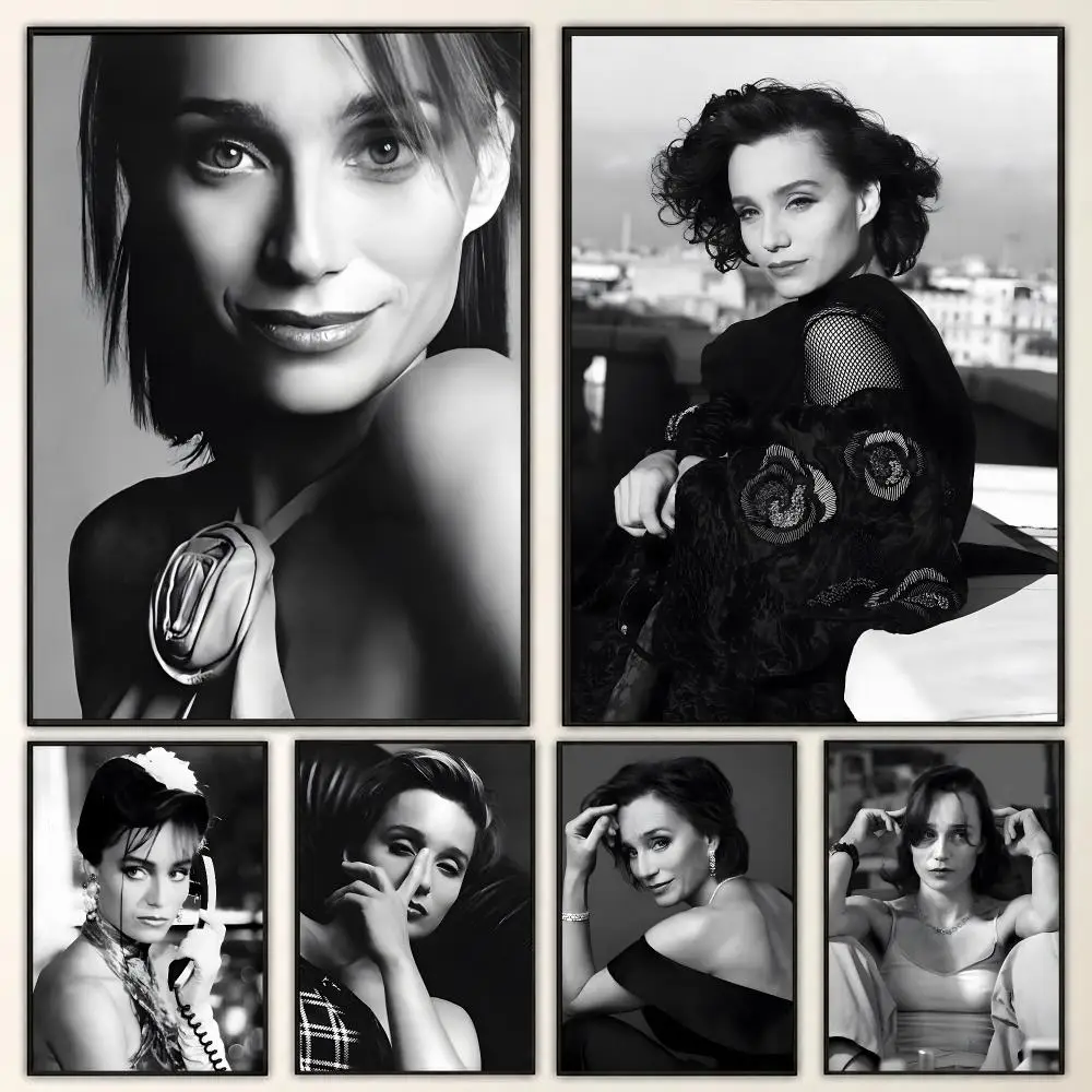 Kristin Scott Thomas Actress Elegant Cinema Portrait Poster Aesthetic Art Print for Bedroom & Living Room Decor, Unframed