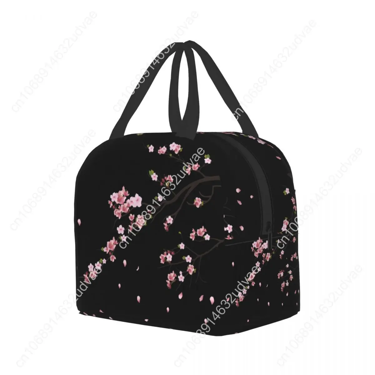 Japanese Sakura Branch Insulated Lunch Bag for Women Portable Waterproof Flower Floral Cherry Blossom Cooler Thermal Bento Box