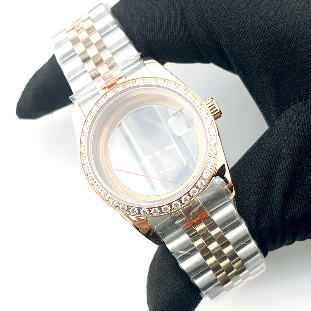 Caso submarino com mostrador ponteiro para modificação do relógio mecânico, movimento constante, caso anel, Log Oyster Style, NH35, NH38, 36 milímetros