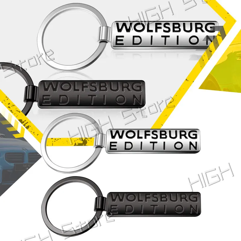 Car Keychian Keyring 3D Metal Wolfsburg Edition Logo Pendant Key Ring For Volkswagen Golf Polo CC Tiguan Passat TDI Beetle Jetta