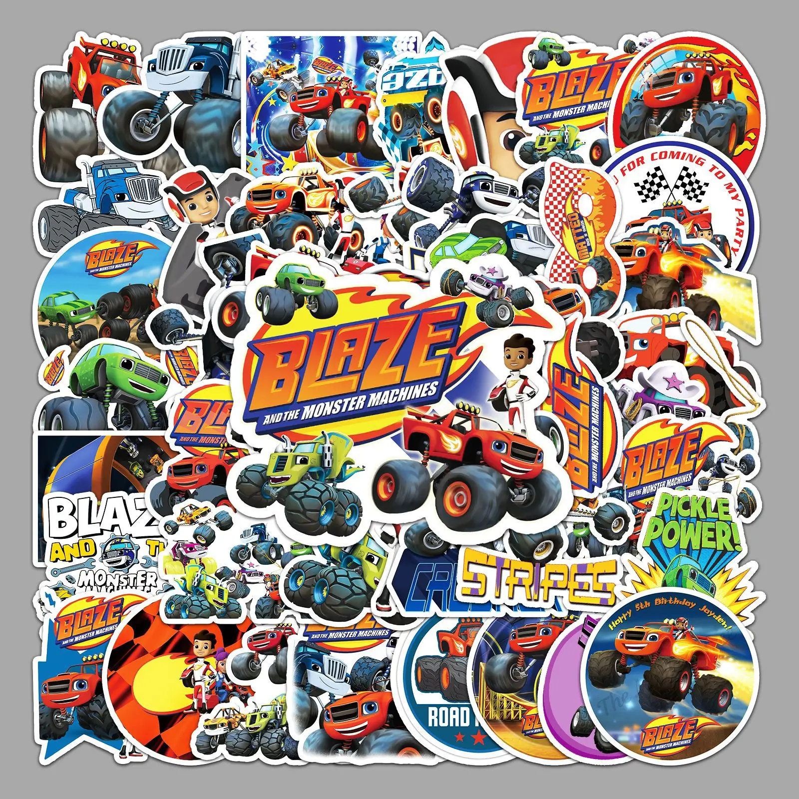 50PCS Blaze and the Monster Machines Cartoon Animation Creative Decorative Graffiti Stickers DIY Desk Bookshelf Guitar Decal Toy