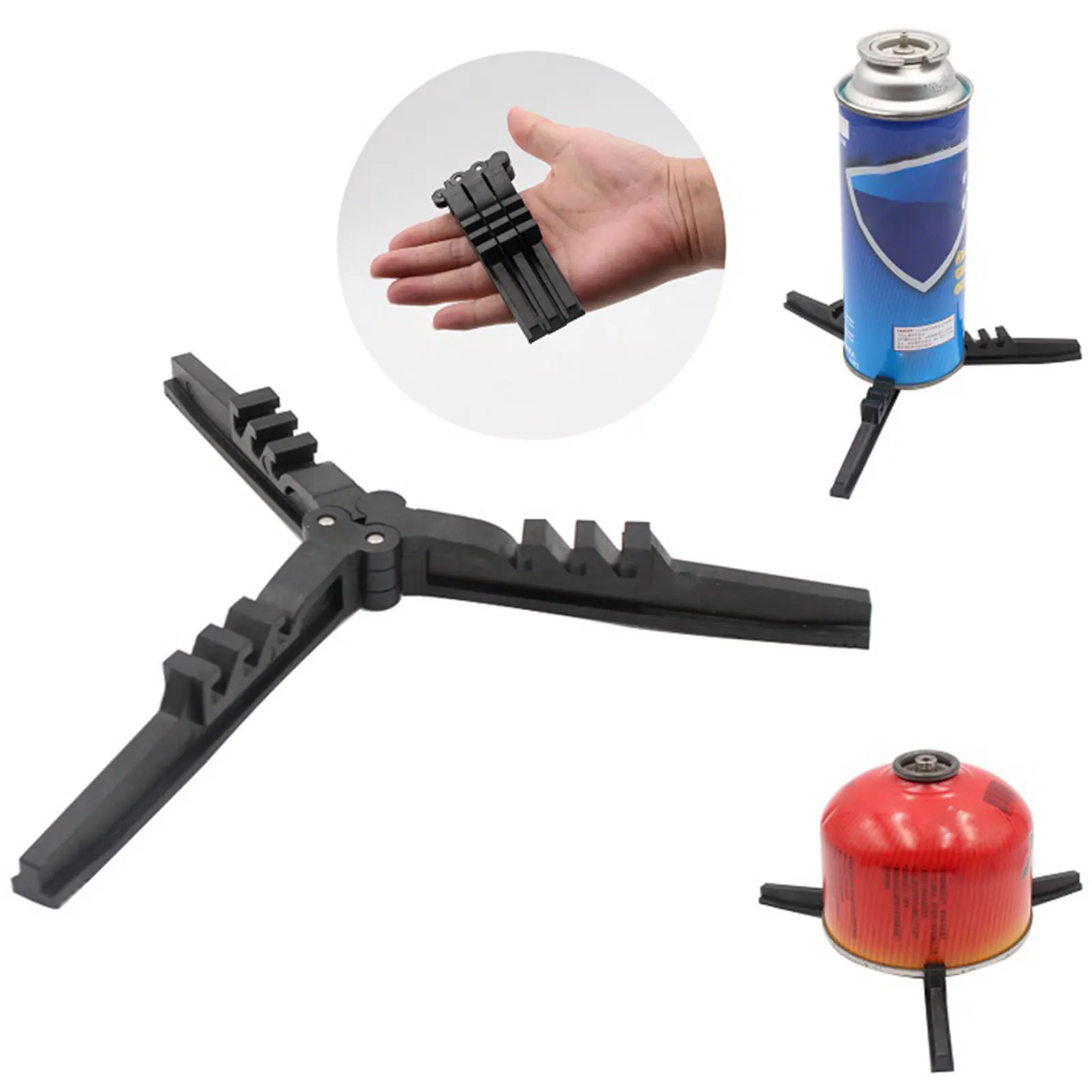 Gas Tank Canister Holder Tripod Bracket Bottle Shelf Tilting‑Prevention Stand for Outdoor Camping Stove Accessories