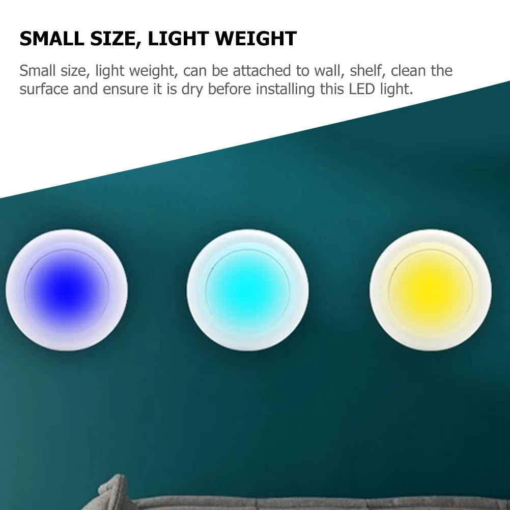 4 قطع من أضواء عفريت LED متغيرة الألوان تعمل لاسلكيًا تحت أضواء الخزانة تعمل على ضوء صغير يعمل باللمس للمطبخ #2