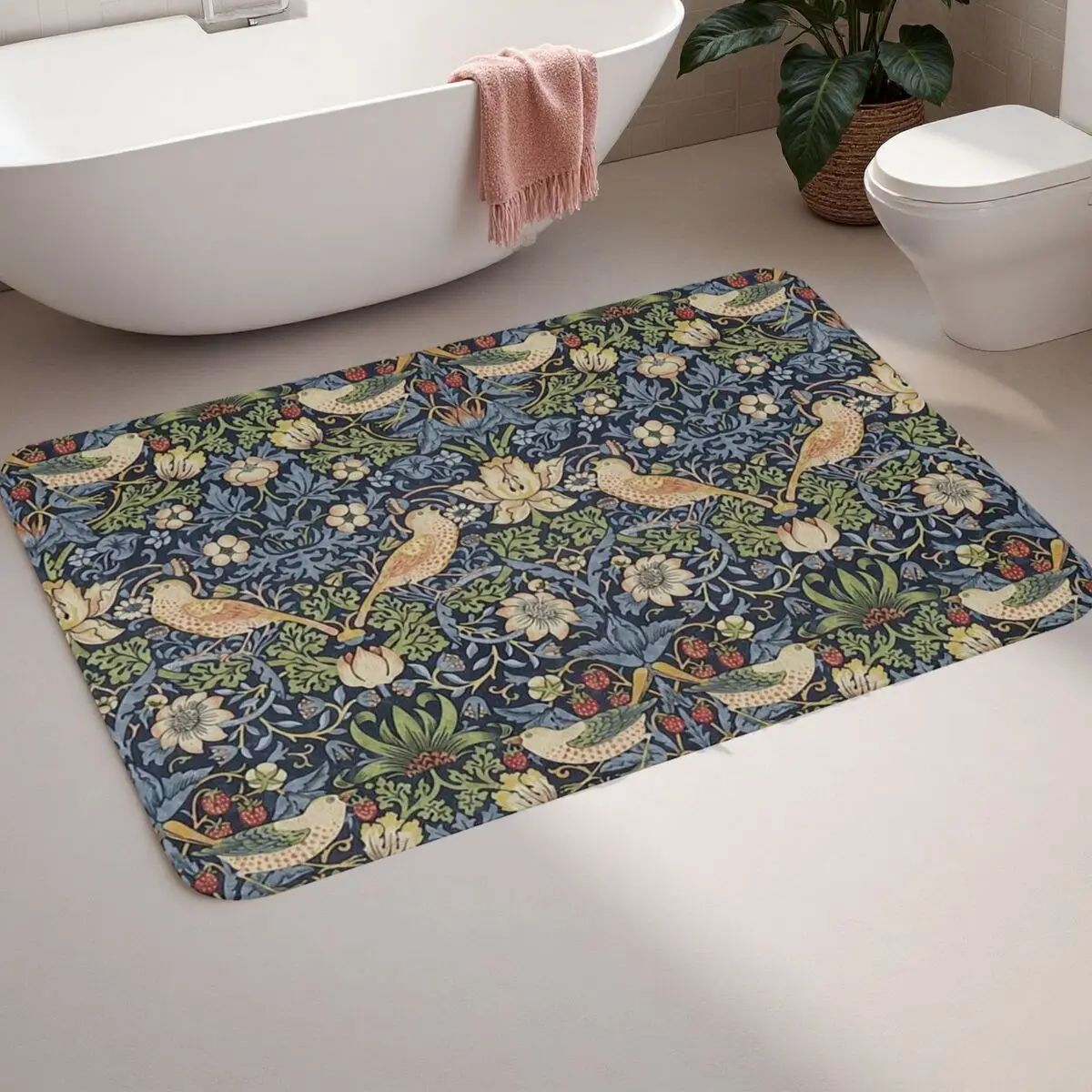 

Фланелевой нескользящий коврик William Morris, коврик для двери, моющийся ковер для кухни, входа, дома, ванной комнаты, коврики для ног