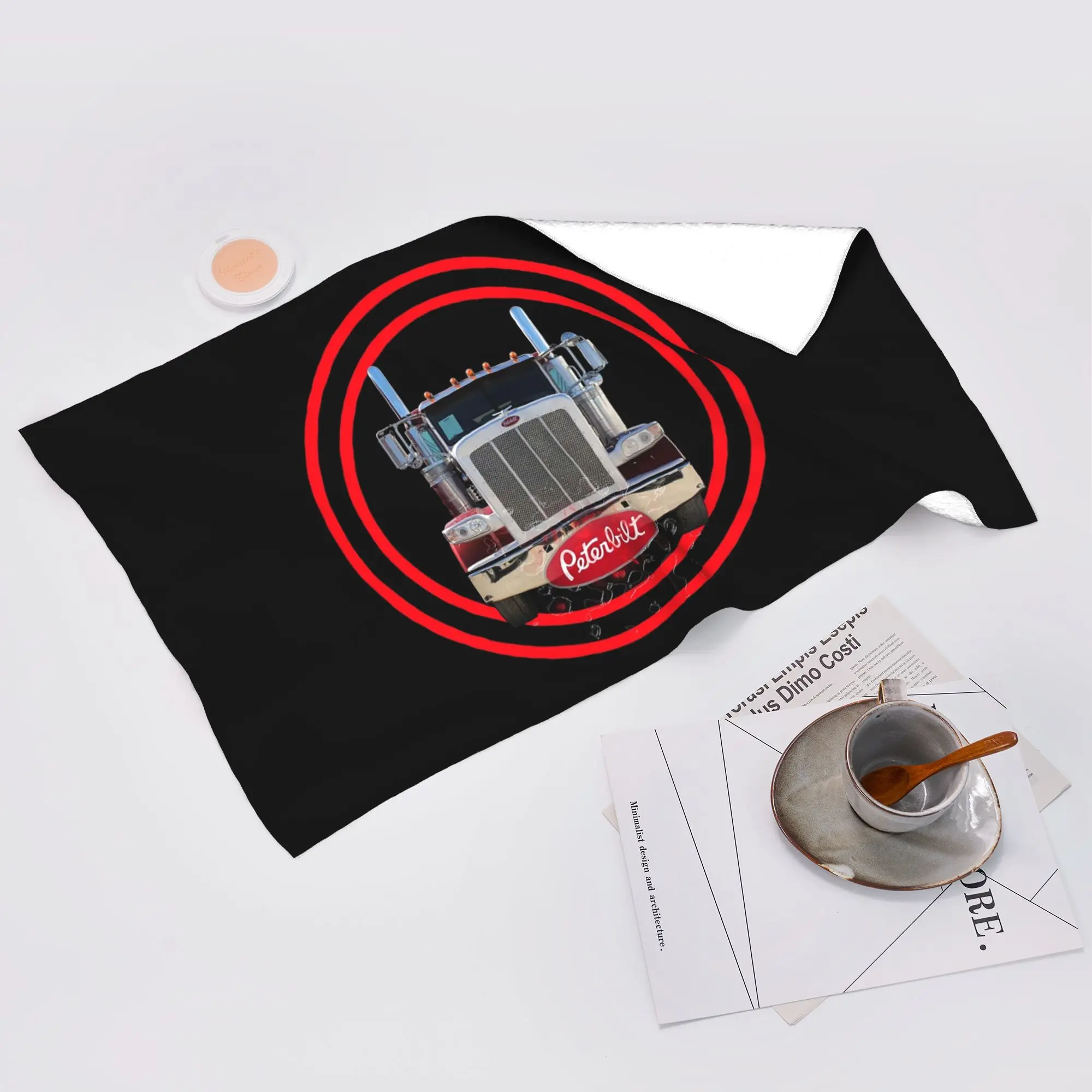 Custom Truck Logo peterbilt Soft Face Towel Quick Dry Pool Bath Cotton Towels Absorbent