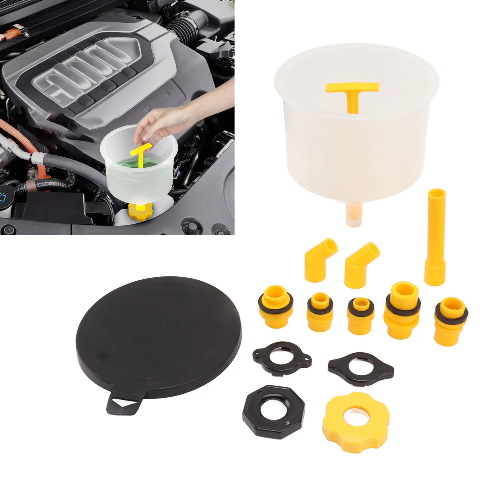 Kühlmittel-Füllset, Kühler-Kühlmittel-Füll-Trichter-Set, auslaufsicher, verstärktes Design, Kühlsystem-Füllset