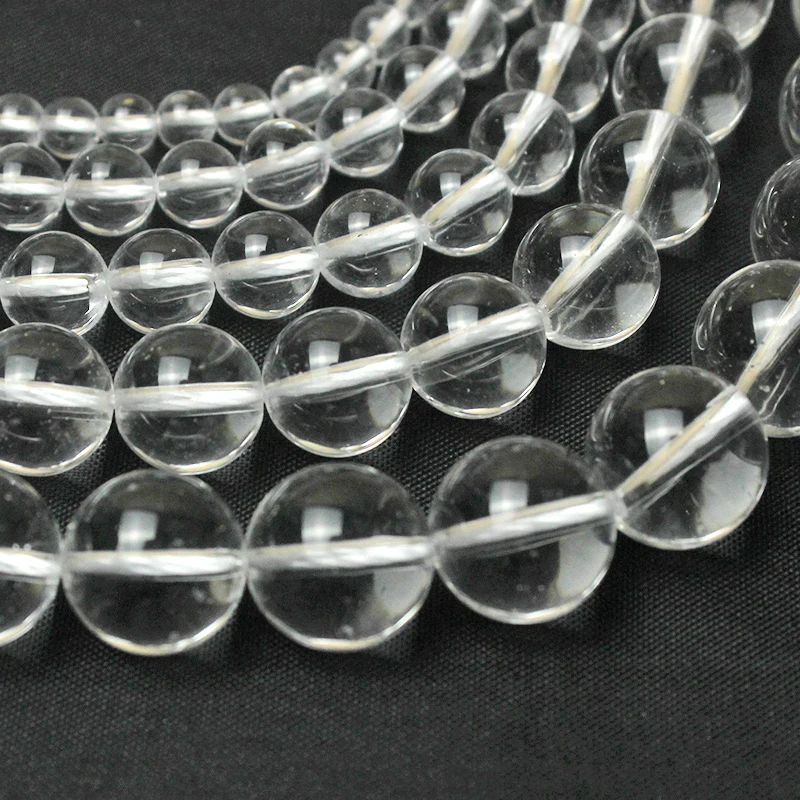 Natural Rock Crystal Beads White Round Strand 4-12MM Transparent Quartz Fit DIY Necklace Bracelet Eardrop For jewelry Making