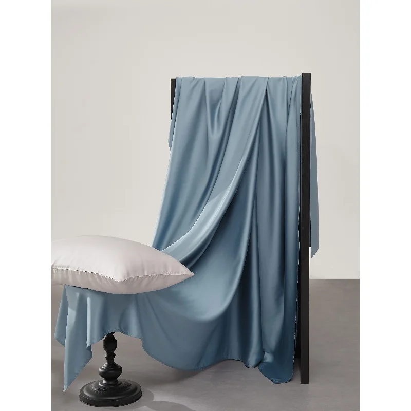 1pc Eucalyptus Lyocell Fiber Flat Top Sheet Silky Summer Cooling Breathable Mattress Cover Blue King Home Bed Linens 274*259cm