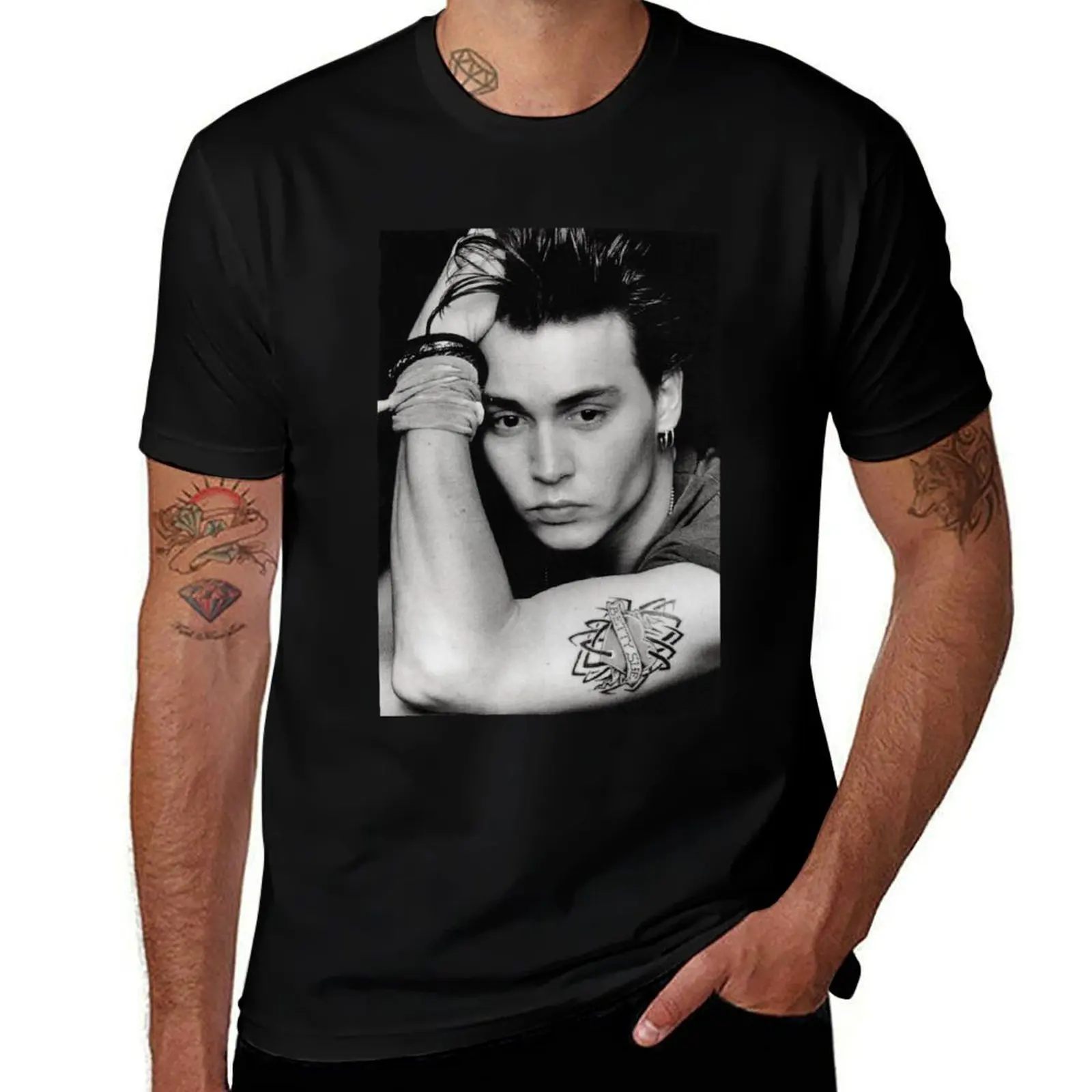 

Johnny Depp young T-Shirt graphic t shirts for man t shirt man casual