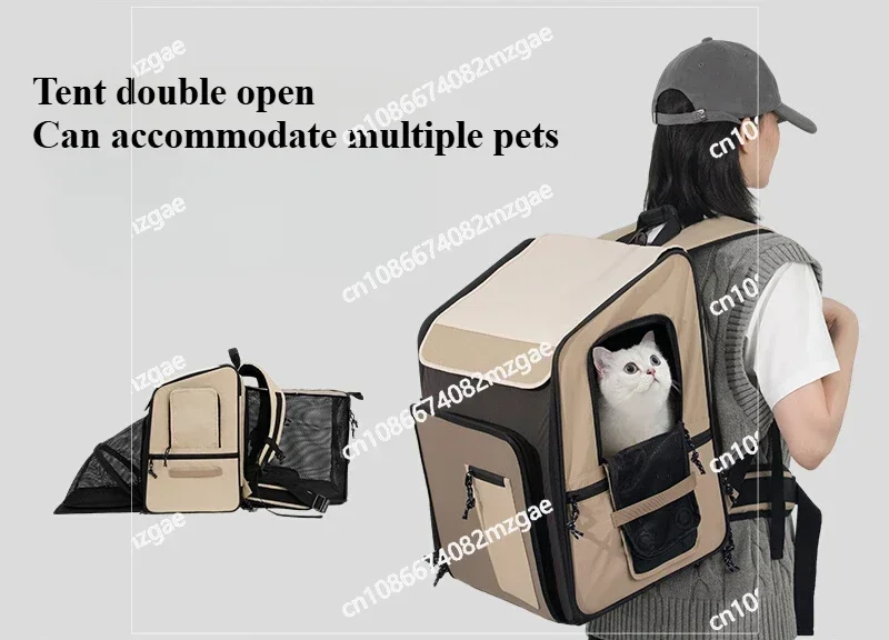 Pet Bag Cat Dog Tent Bag with Cat Nest Large Capacity Go Out Portable Breathable Double Shoulder Cat Bag