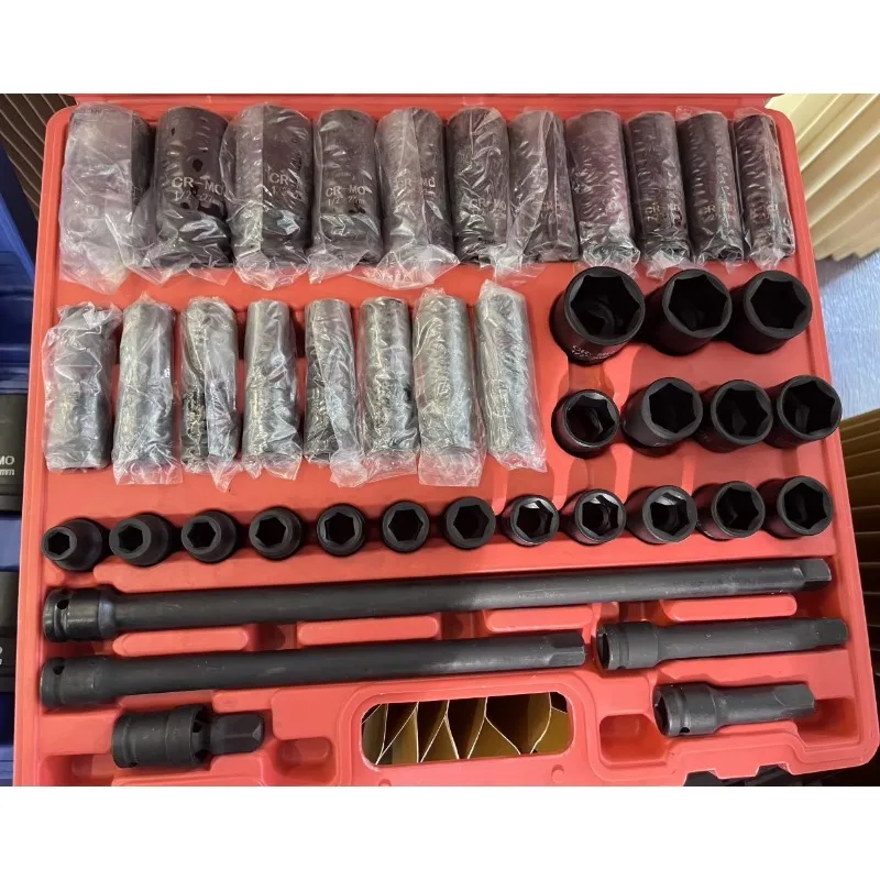 Impact Socket Set 1/2 Drive 43 Pcs 6 Point Metric SAE Auto Repair Tool Hot Sale