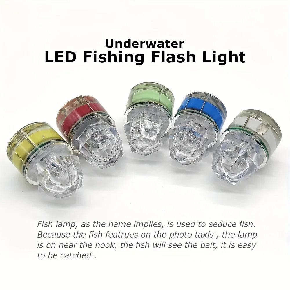 10 pieces of LED fishing lights, underwater deep throw light, waterproof diamond tube, underwater color fishing lure