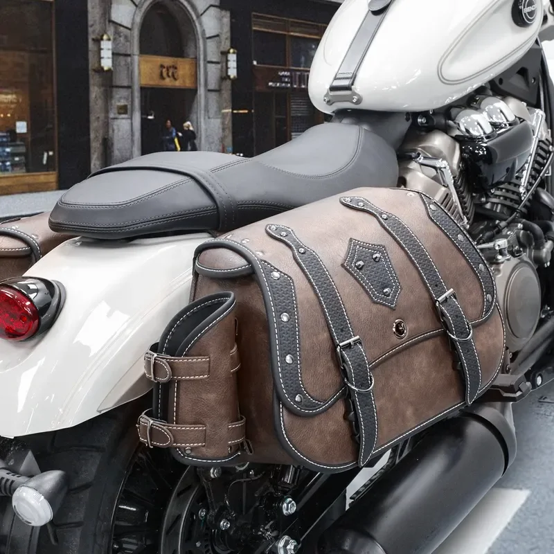 Universal Motorcycle Saddle Bag Waterproof Large Capacity Storage Pouch Wear Resistant Tail Side Luggage for Motorbike Riding