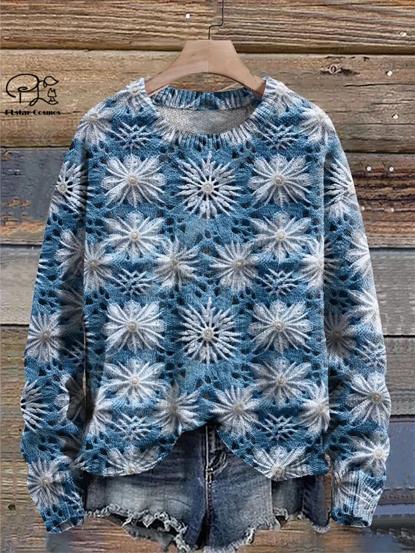 New 3D Printed Santa Claus Snowflake Christmas Tree Elk Art Print Authentic Ugly Sweater Winter Casual Unisex Sweater S-5