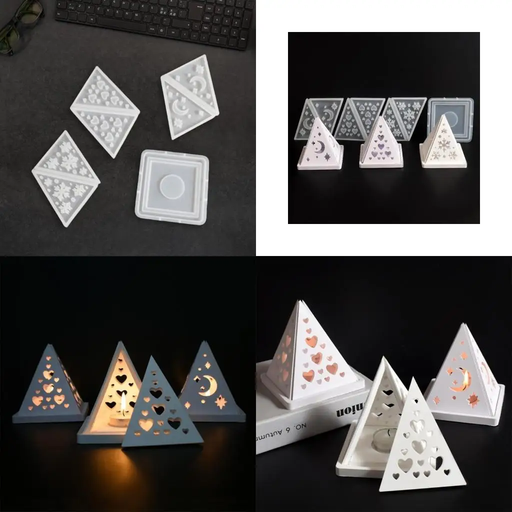 

J78F 4 шт. термостойкая прочная силиконовая форма для свечей-пирамид и окружающего освещения портативный аксессуар для подарков