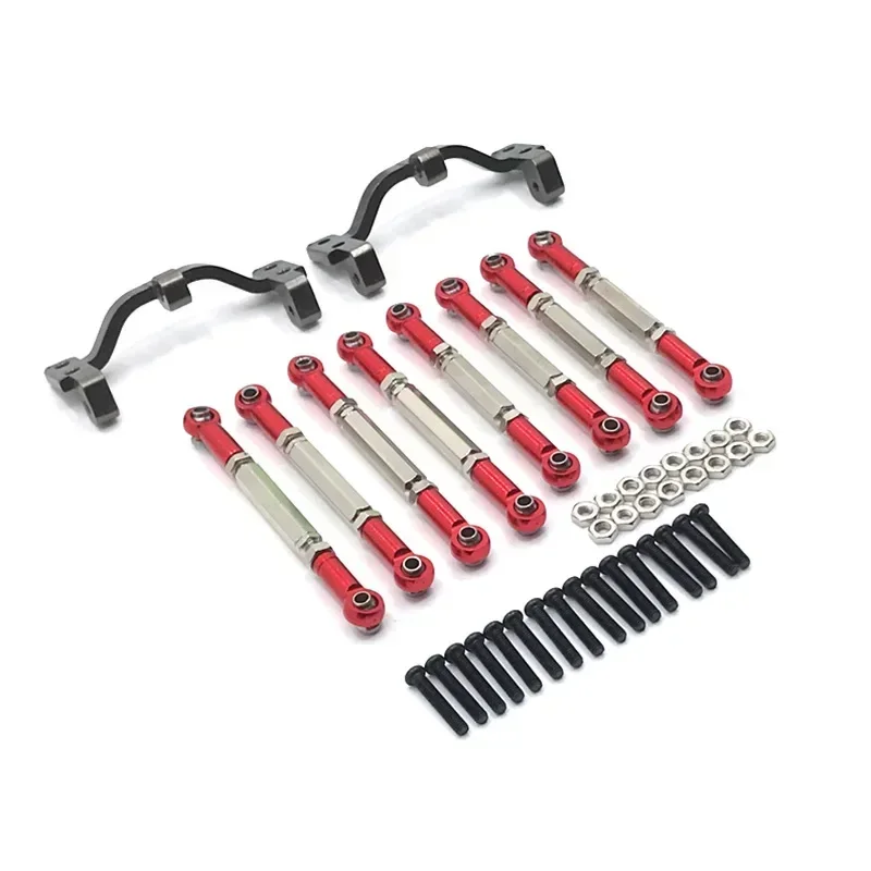 WPL C14 C24 B1 B14 1/16 メタルアップグレードパーツ Rcモデル クローラー車 トラック バギー用 ステアリングリンクロッド プルロッド マウントシートセット 10個