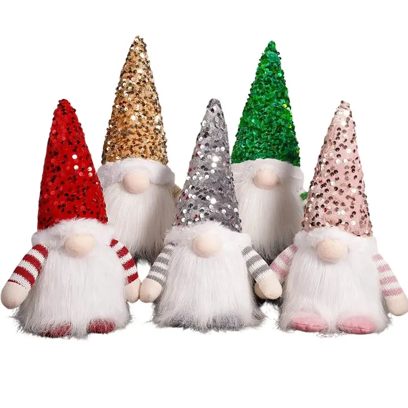 SHGO-Xmas Gnome Plush Decorations 1 Set, Lighted Christmas Plush Gnome Decorations, Swedish Tomte Ornaments Gift Idea