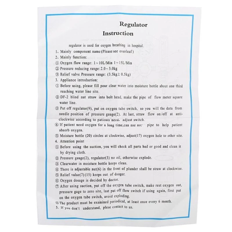 

U2JC Oxygen Inhaler CGA 540 Oxygen Regulator Pressure Reducing with Nasal Tube