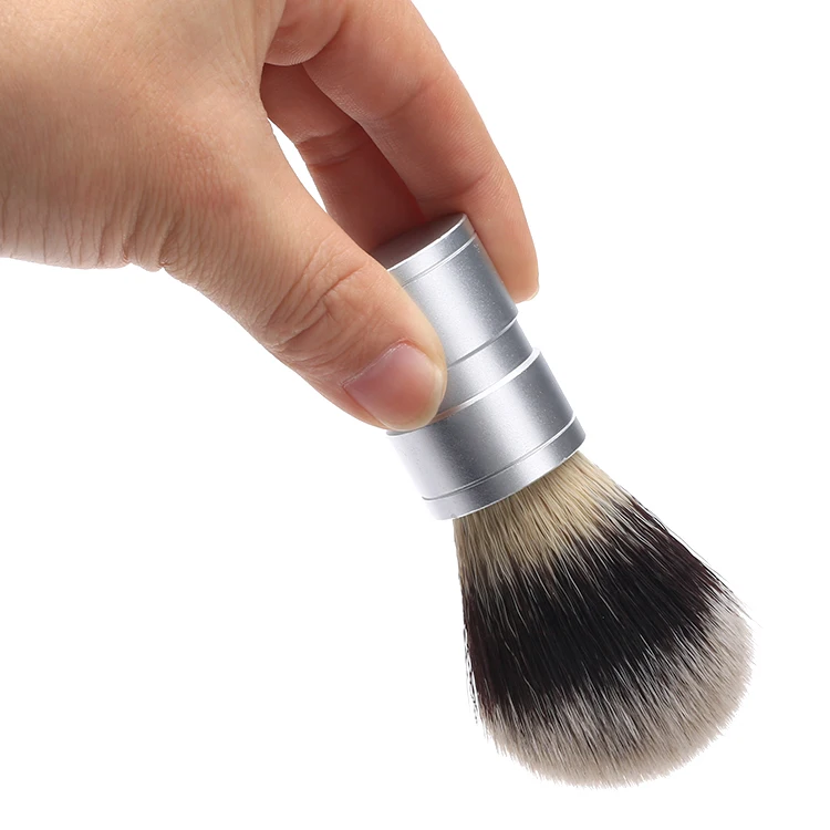 Silvertip Hair Shaving Brush Stainless Metal Handle Barber Head Shave Tool Comfortable Men's Gift  Male Beard Triming Portable