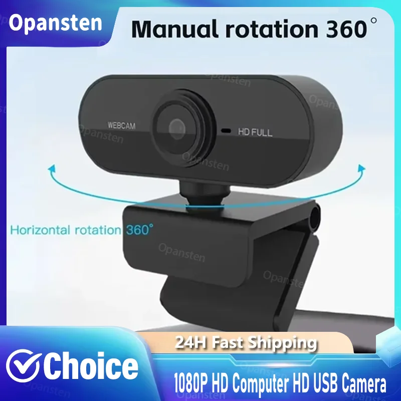 1080P HD USB Webcam with Microphone Driver Free Plug and Play Camera for Desktop Laptop Live Streaming Video Call Home Use
