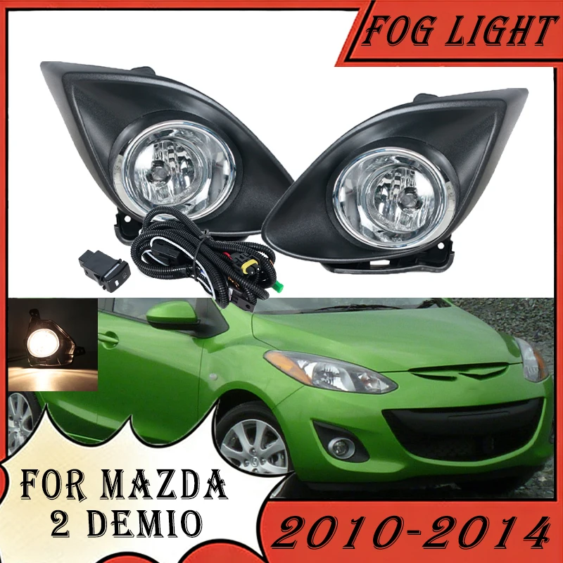 1 Set Fog Lamp Assembly For Mazda 2 Demio 2010 2011 2012 2013 2014 Foglight Anti-Fog Reflector Lamp Fog Light Cover Grille Trim
