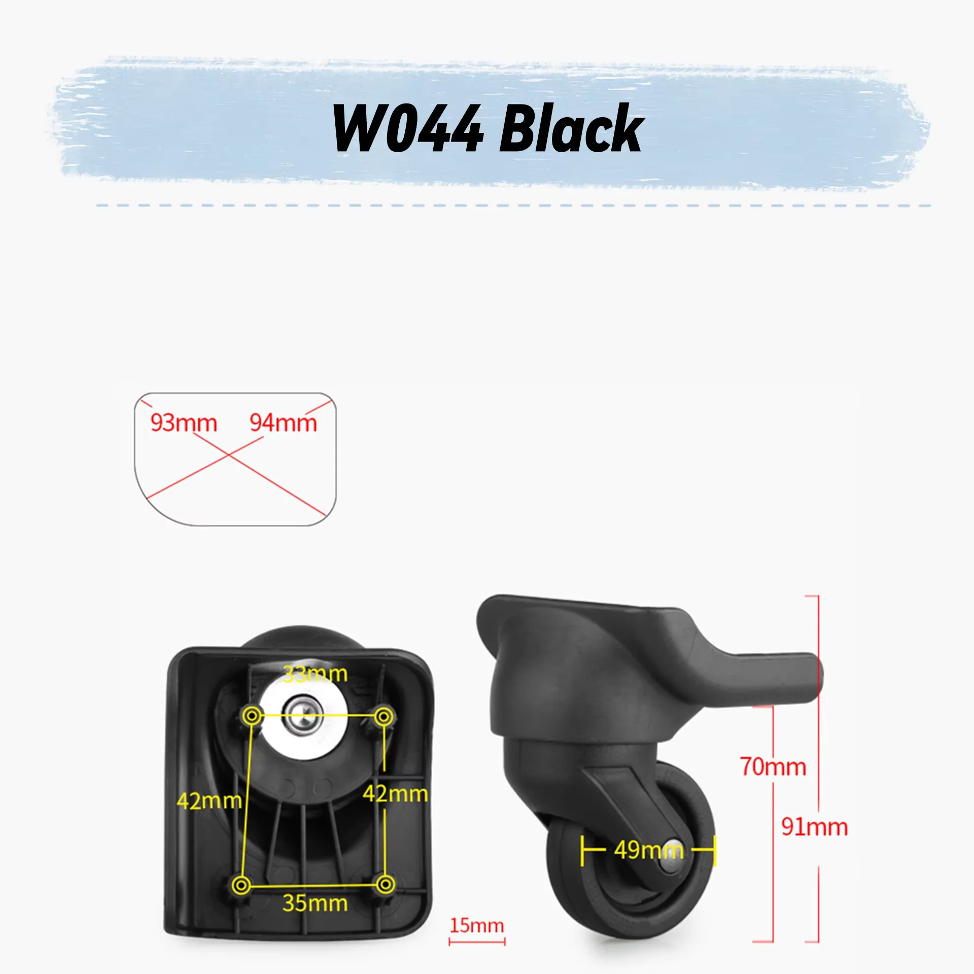 For Samsonite W044 Universal Wheel Replacement Suitcase Rotating Smooth Silent Shock Absorbing Wheel Accessories Wheels Casters