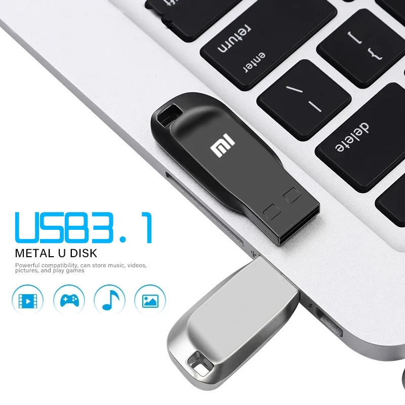 Xiaomi 2TB USB 3.1 Pen Drive 2TB USB Flash Drives 1TB High Speed Pendrive Waterproof USB Flash Disk Upgraded Type-c Adapter