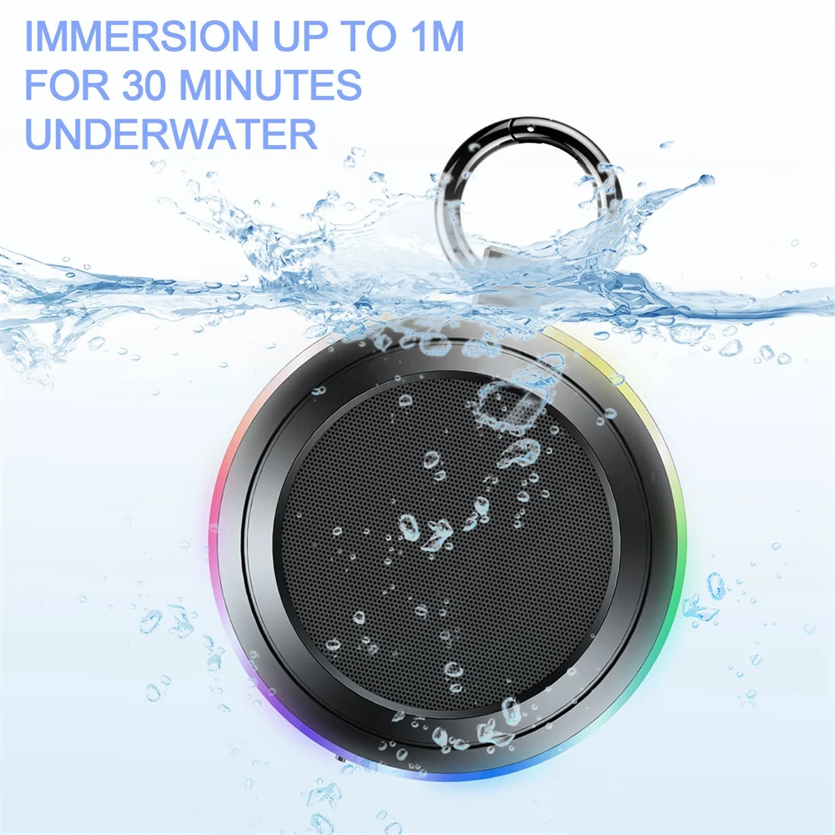 Bluetooth Speaker Waterproof Bathroom Fm Radio Outdoor Portable Subwoofer Sports Speaker Music Center Home Theater Blue  -T44C