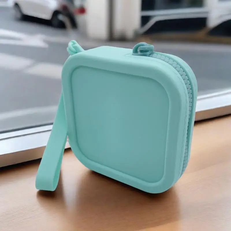 Silicone Square Coin Purse para crianças e adultos, bolsa de armazenamento, carteira cartão, chave e telefone