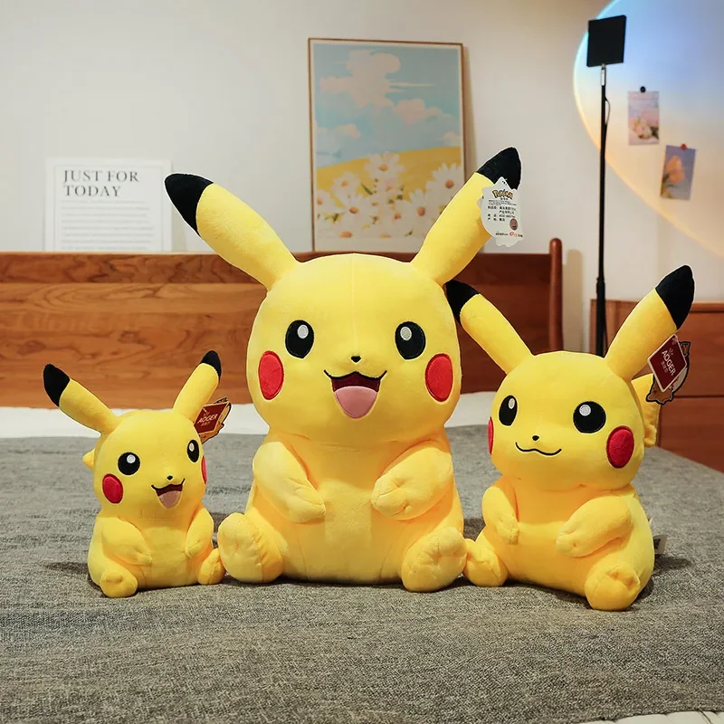 Tamanho grande pikachu plushies boneca anime pokemon kawaii pikachu brinquedos de pelúcia macio alta qualidade preenchimento presentes de natal para crianças