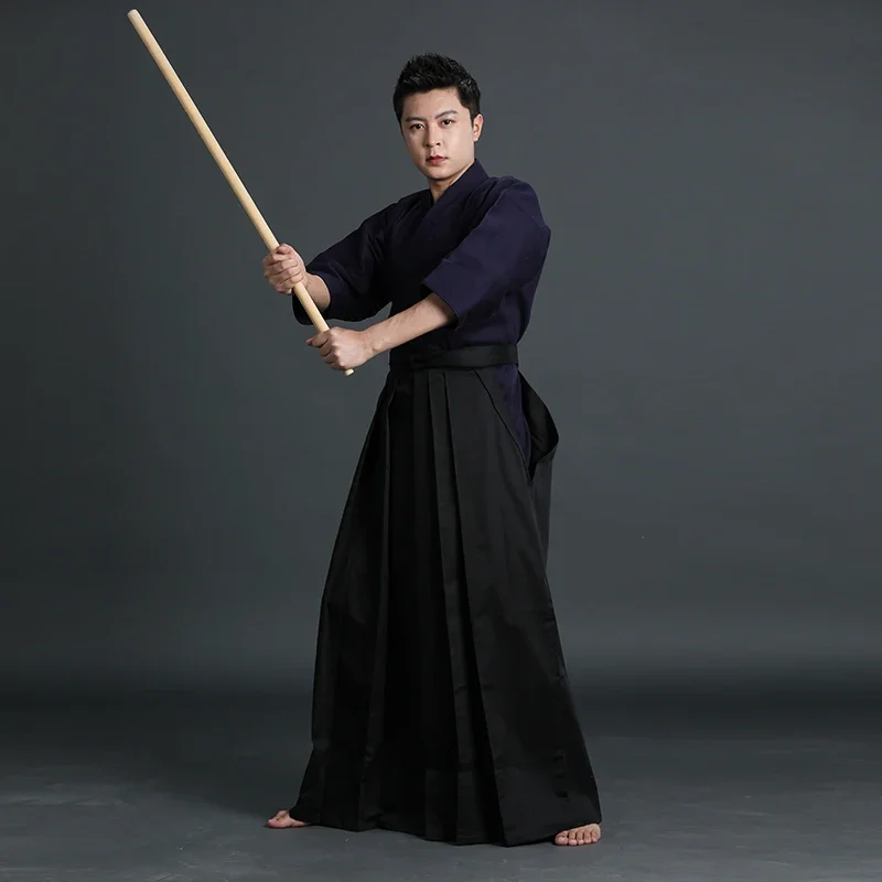 100%Cotton Japan Kendo Aikido Hapkido Martial Arts Clothing Sportswear Hakama Martial for Mens Women Traditional Clothing