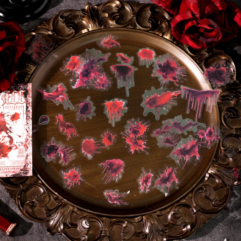 30 قطعة من ملصقات سلسلة Nightfall العتيقة ذات الطراز الداكن، ملصقات عصا مزخرفة، ألبوم يوميات مصنوع يدويًا، مادة سكرابوكينغ #5