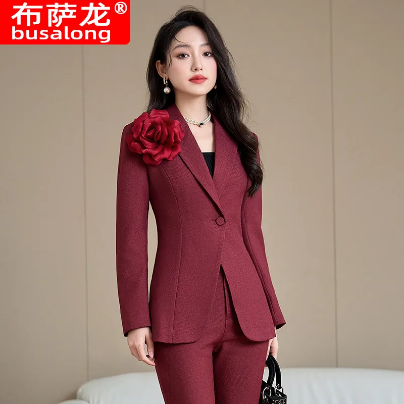 Business Wear Suit Women's Autumn and Winter2024New Fashion High Sense Formal Wear Formal Occasion Commuting Work Clothes