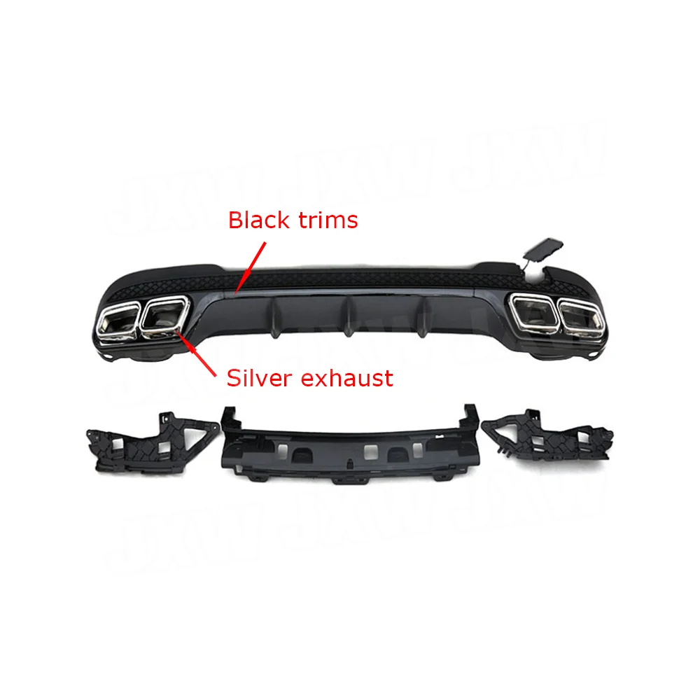 Rear Diffuser with Exhaust Tips for Benz E Class W212 E350 E400 E63 AMG Sport 2013-2016 Not for Standard Rear Bumper Lip Spoiler