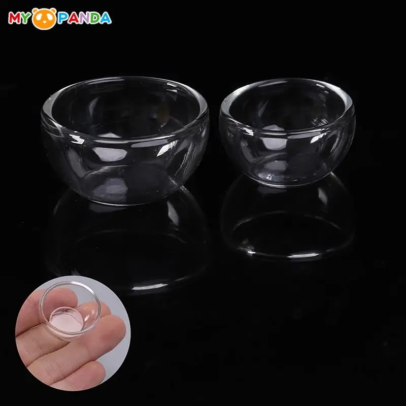 1:12 Dollhouse Miniature Glass Fruit Bowl Salad Bowl Mini Soup Plate Kitchen Accessories