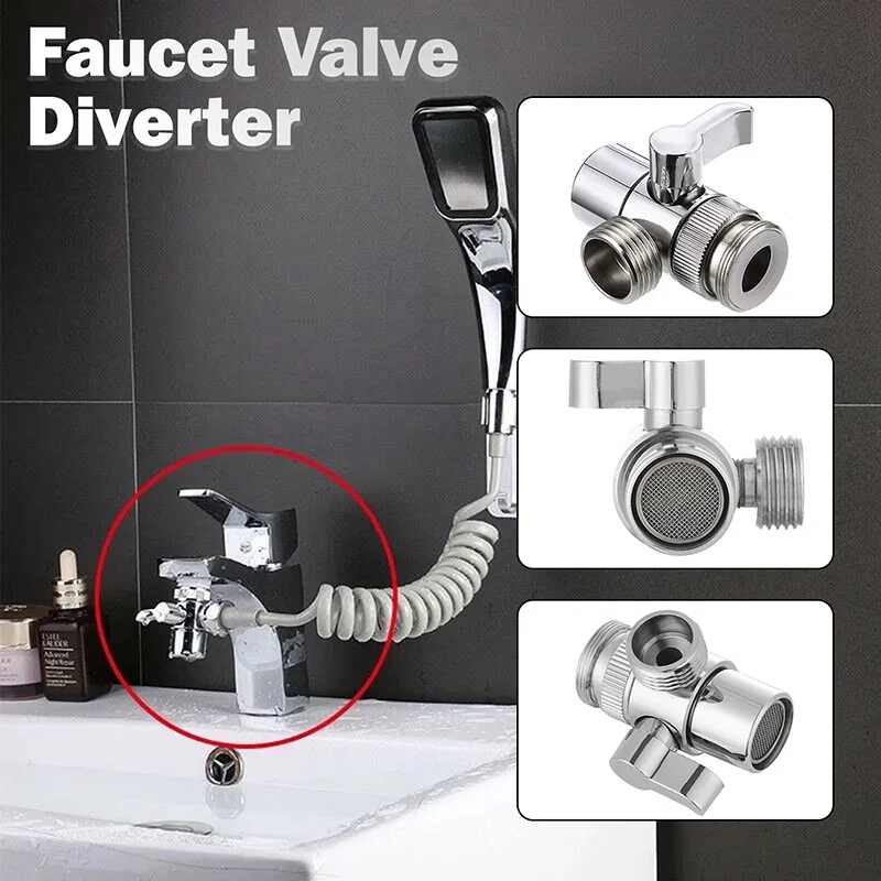 Adaptateur de robinet de cuisine, interrupteur en alliage de Zinc, séparateur d'évier de cuisine, Valve de dérivation, connecteur de robinet d'eau, toilettes, Bidet, douche, accessoires de cuisine