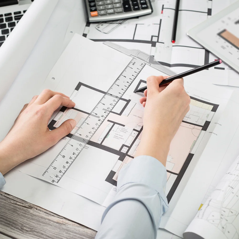 2 stuks liniaal kunststof dubbele schaal meetinstrument precisie opstellen liniaal voor technische architectuur kantoor schoolgebruik