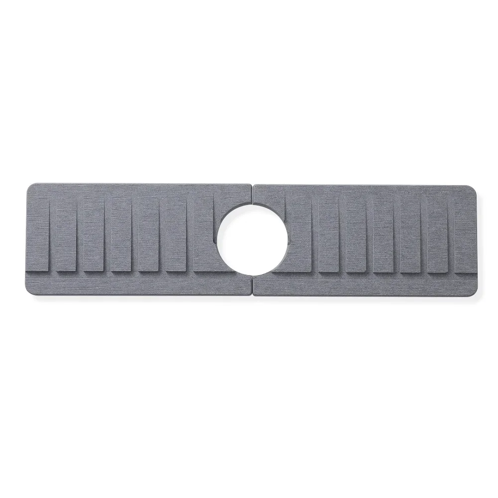 Fast absorbing slanted edge drying pad made from natural diatomaceous earth for keeping countertops dry and clean