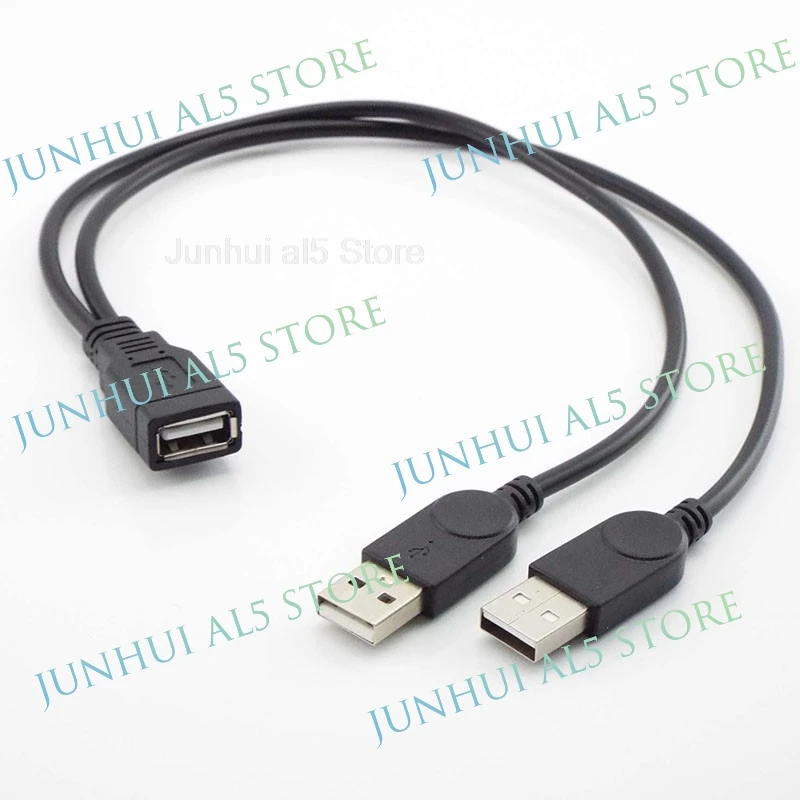 USB 2.0 A Male to Dual Female Splitter DC Power Supply Extension Cable Super Speed Data Sync Charging for U Disks B5