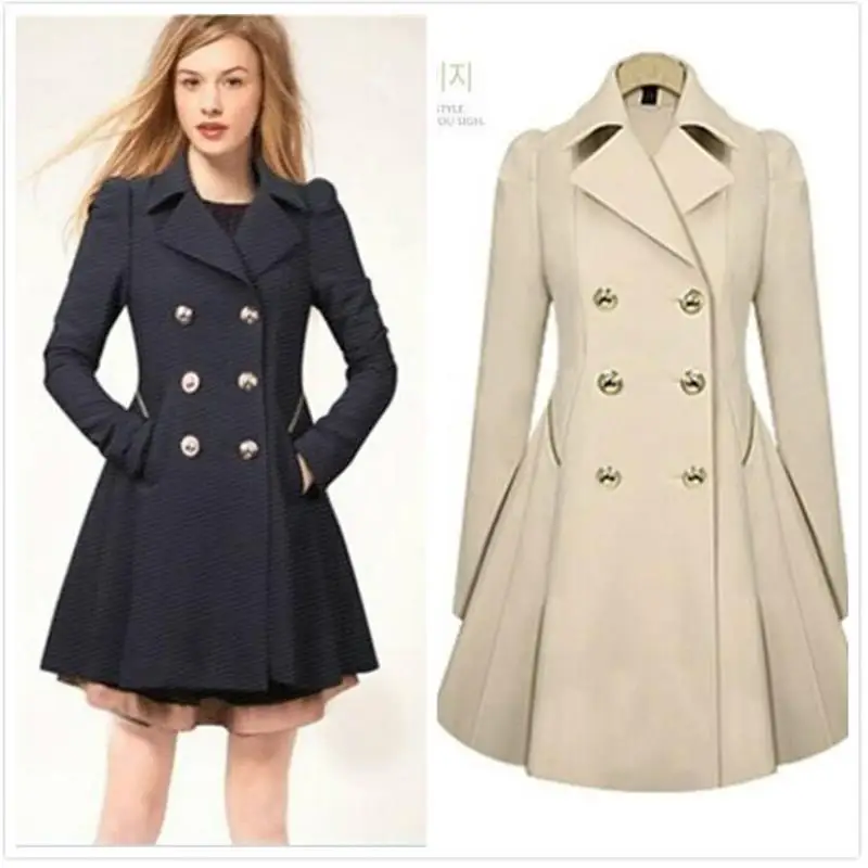 

Women's Winter Trench Coat Sweet Sle Long Sve Suit Collar Slim Fit Mid-Length Other Material 00% Autumn Coat for Ladies